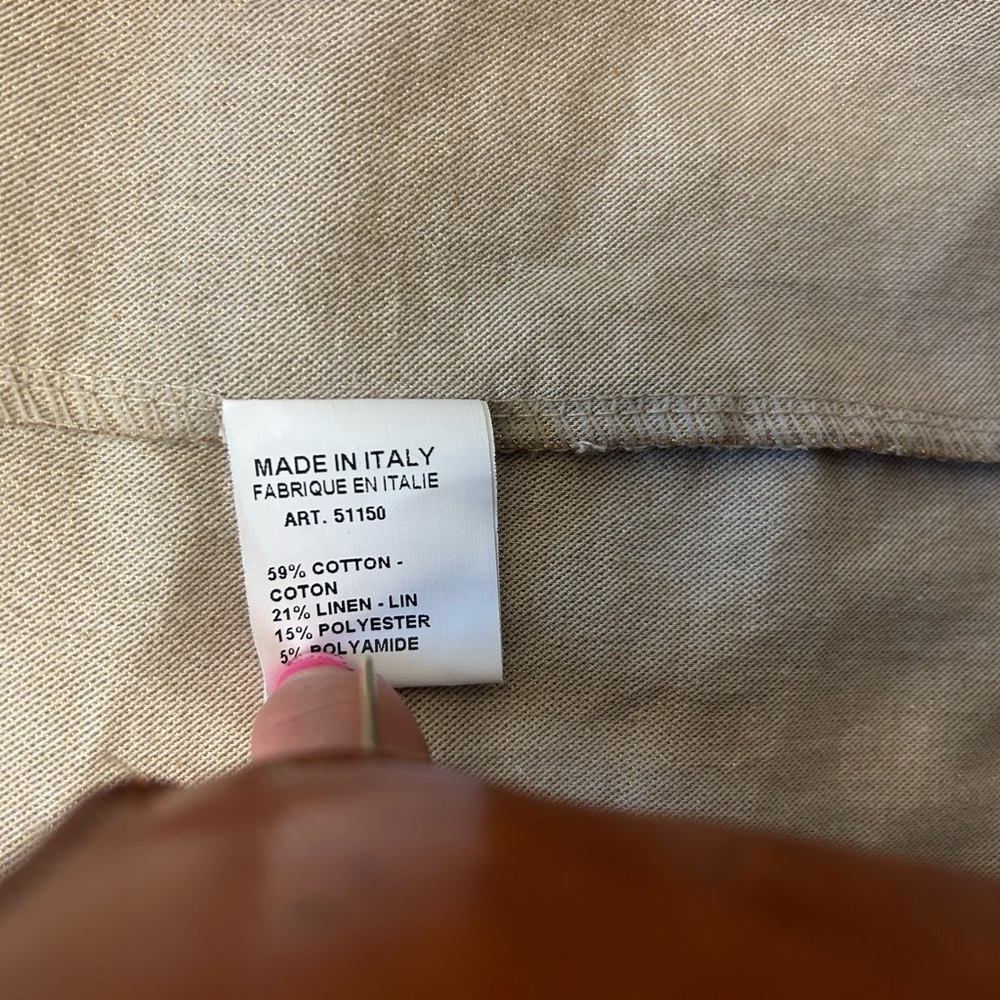 Saiph NWOT M Gold Relax Fit Blazer with Classic Lapel- ultra thin made in Italy - Picture 9 of 13